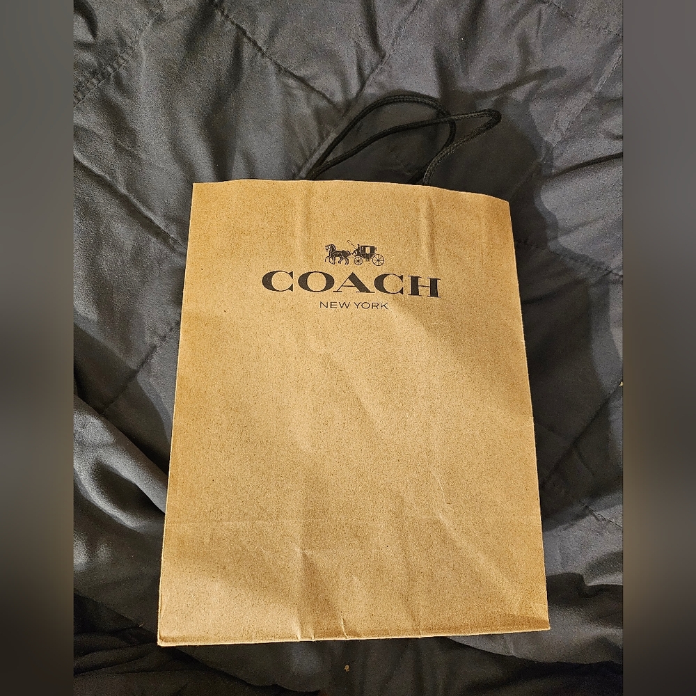 Coach paper shopping gift brown logo bag 10‎ x 8 x 4.5 inches